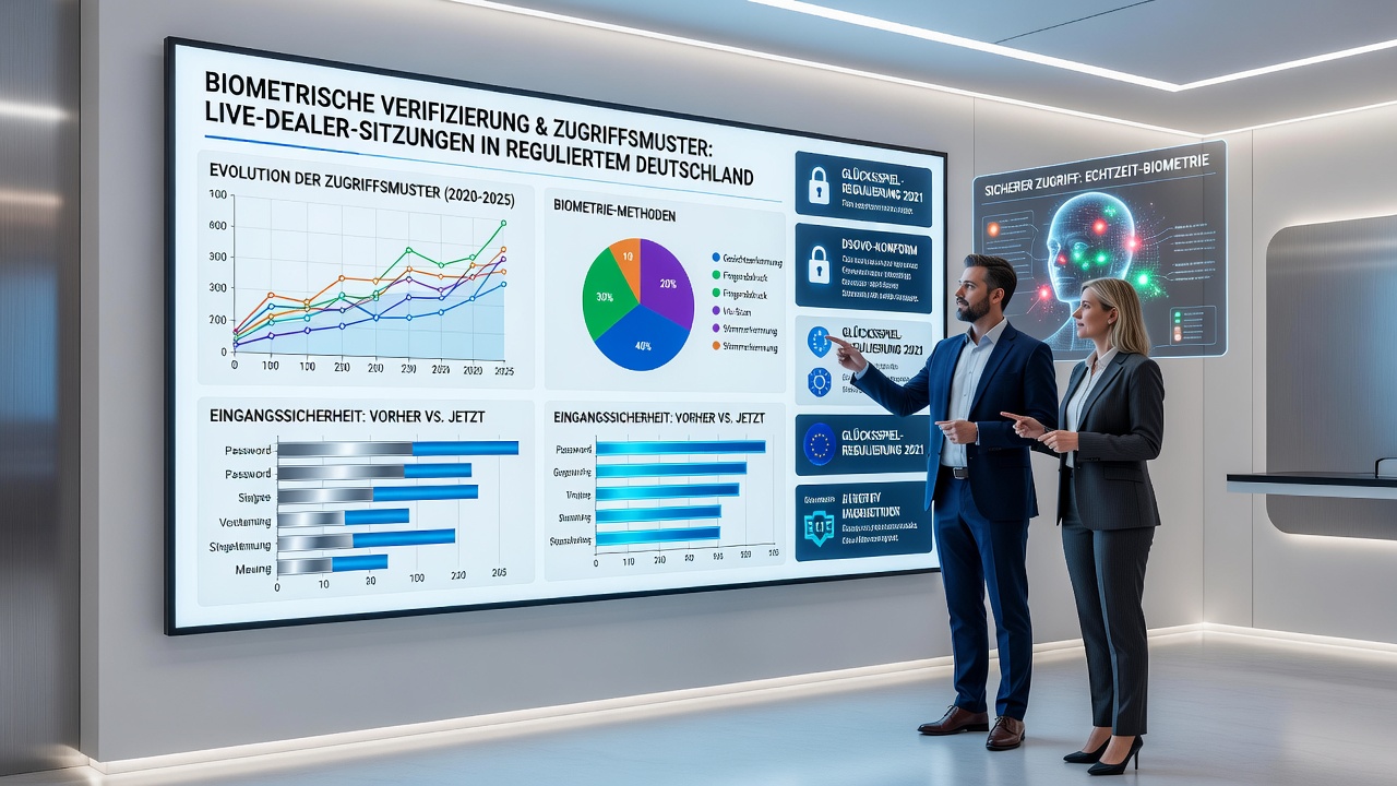 Live-Dealer-Session mit biometrischer Zugangskontrolle auf einem mobilen Gerät