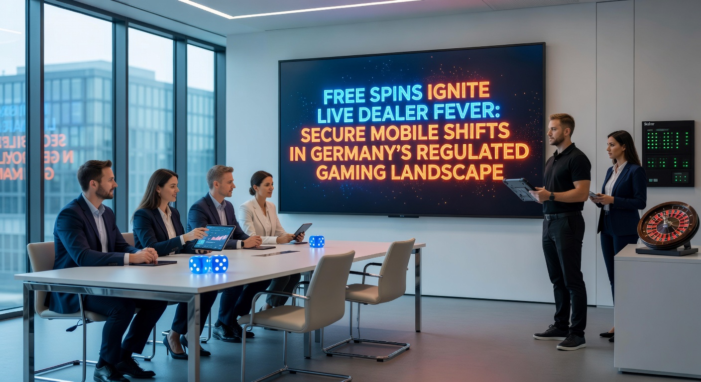 Smartphone mit laufender Live-Roulette-Session und Free-Spins-Banner, umgeben von Sicherheitsikonen wie Schloss und Zertifikat