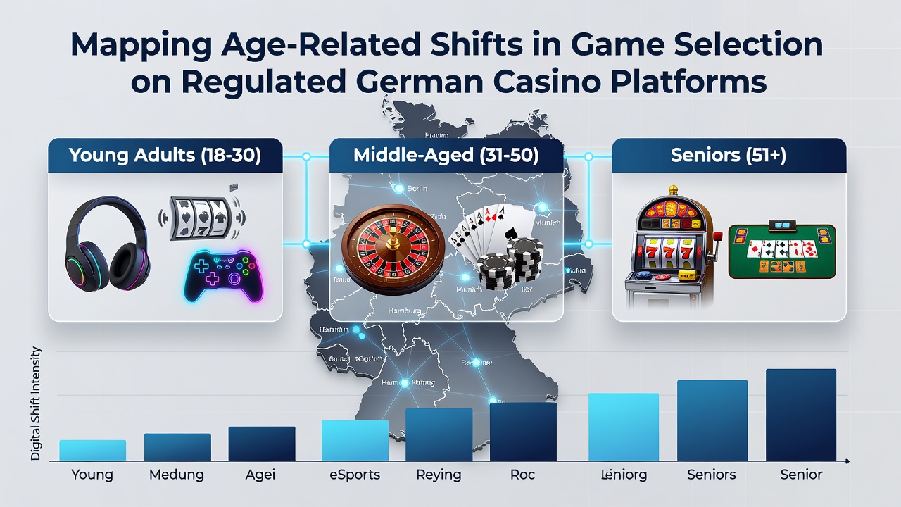 Darstellung altersabhängiger Spielpräferenzen auf deutschen Casino-Plattformen mit Diagrammen zu Altersgruppen und Spielauswahl