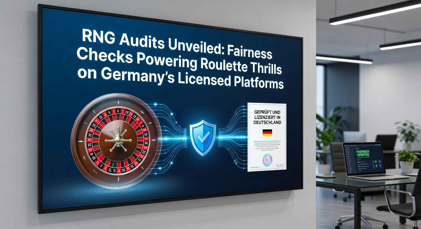 Grafik eines RNG-Audits in Aktion, die Zufallszahlen für Roulette simuliert und Fairness zertifiziert